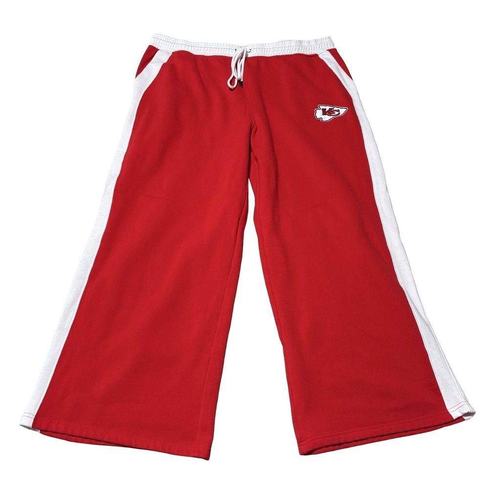 Ultra Game NFL Kansas City Chiefs Football Wide Leg Baggy Sweatpants 2X 42‎ x 31